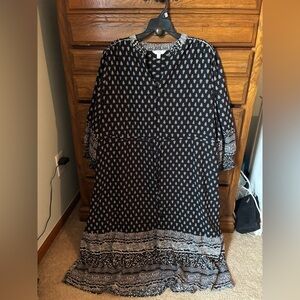 Time and Tru Black Dress with White Paisley Pattern